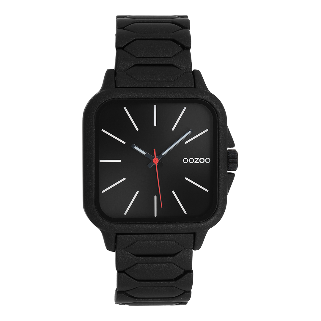 Black OOZOO watch with stainless steel bracelet - C11609